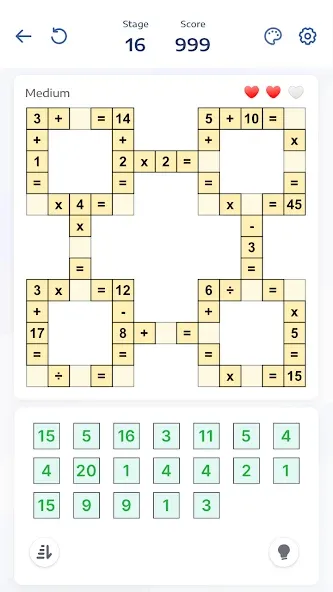 Crossmath - Math Puzzle Games [MOD: безлимитные подсказки и отмена ходов] Screenshot 3