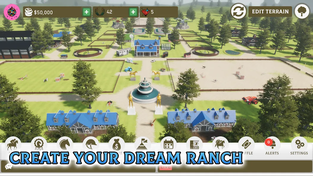 Horse Academy - Equestrian MMO [MOD: бесконечные деньги и редкие лошади] Screenshot 1