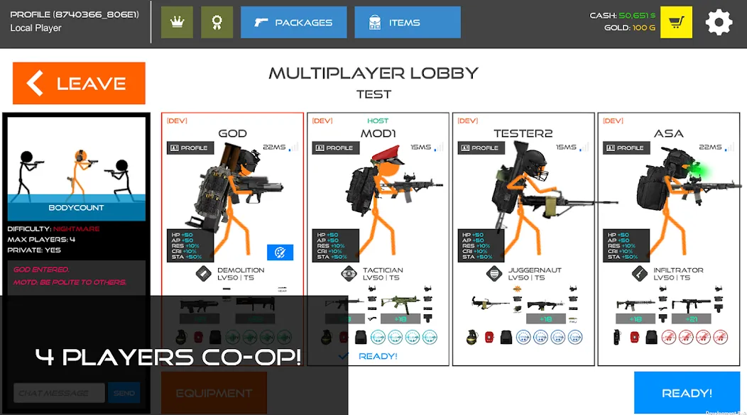 Stick Warfare: Blood Strike [MOD: безлимитные патроны и здоровье] Screenshot 1