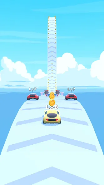 Merge Car Run - Evolution Race [MOD: много денег и все машины] Screenshot 1