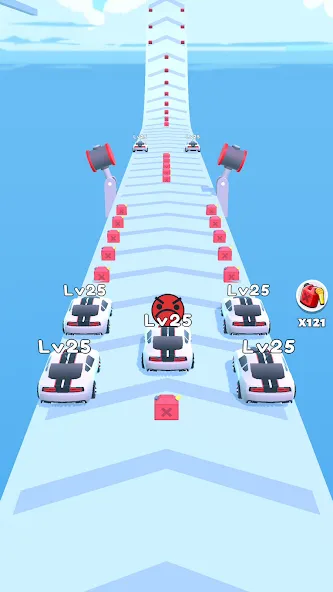 Merge Car Run - Evolution Race [MOD: много денег и все машины] Screenshot 3