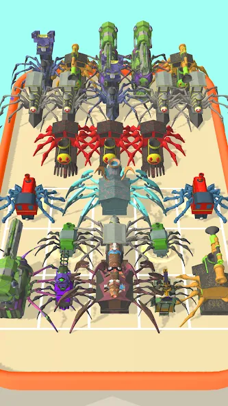 Merge Spider Train [MOD: безлимитные деньги и ресурсы] Screenshot 2
