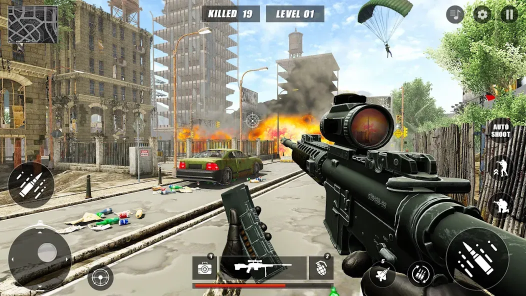 Code of Sniper 3D Gun Shooting [MOD: безлимитные деньги и оружие] Screenshot 2