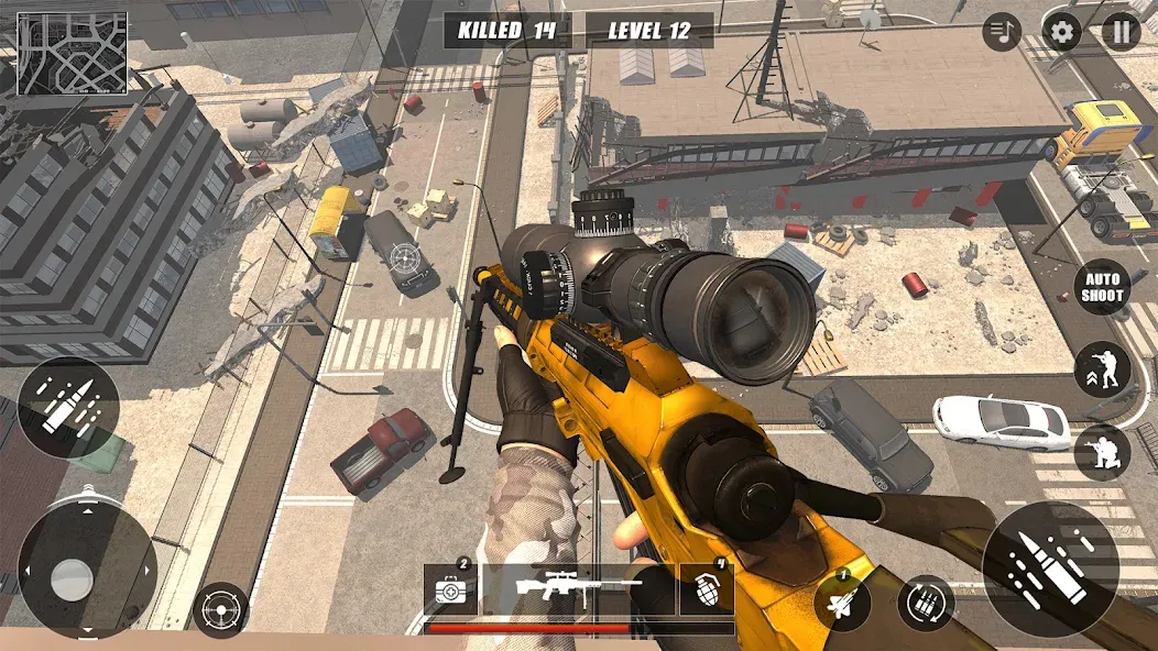 Code of Sniper 3D Gun Shooting [MOD: безлимитные деньги и оружие] Screenshot 5