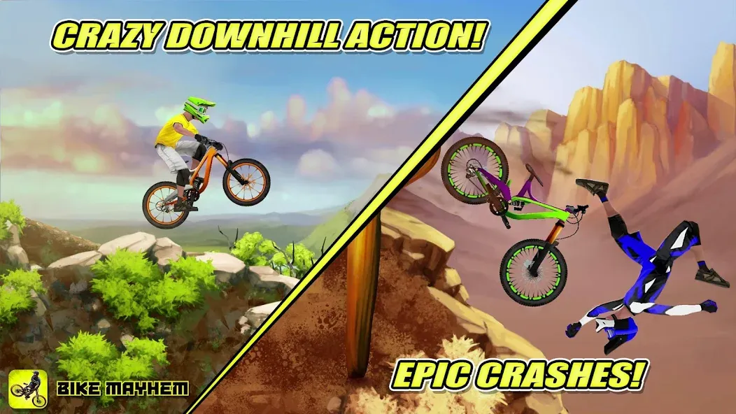Bike Mayhem Free [MOD: безлимитные деньги и все байки] Screenshot 1