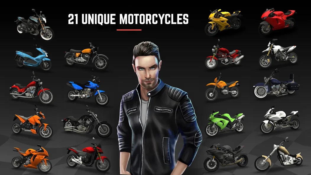 Racing Fever: Moto [MOD: безлимитные деньги и все мотоциклы открыты] Screenshot 2