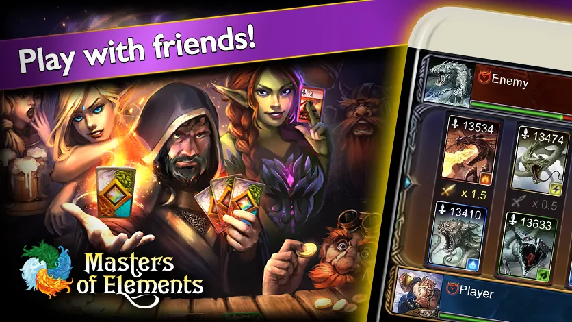 Masters of Elements－Online CCG [MOD: безлимитные ресурсы и все карты] Screenshot 4