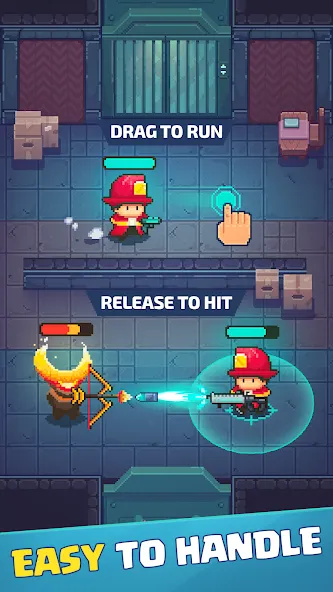 Firefighter: pixel shooter [MOD: безлимитные деньги и улучшенное оружие] Screenshot 2