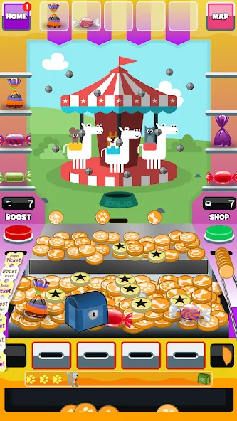 Kenjo's Journey Coin Pusher [MOD: безлимитные монеты и джекпоты] Screenshot 1