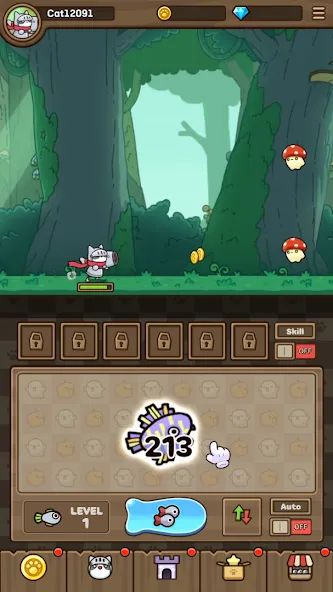 Cat Hero : Idle RPG [MOD: безлимитные деньги и алмазы] Screenshot 1