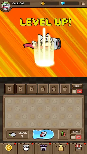 Cat Hero : Idle RPG [MOD: безлимитные деньги и алмазы] Screenshot 2