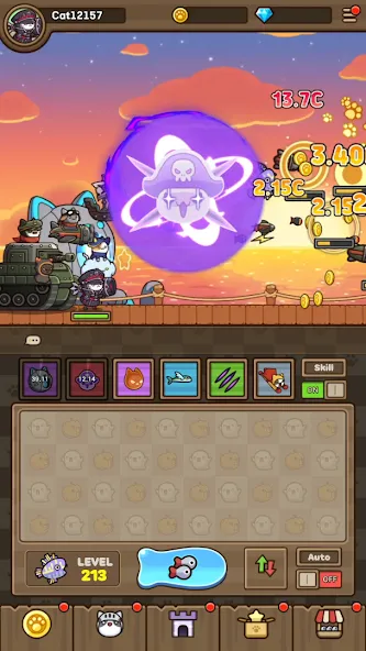 Cat Hero : Idle RPG [MOD: безлимитные деньги и алмазы] Screenshot 3