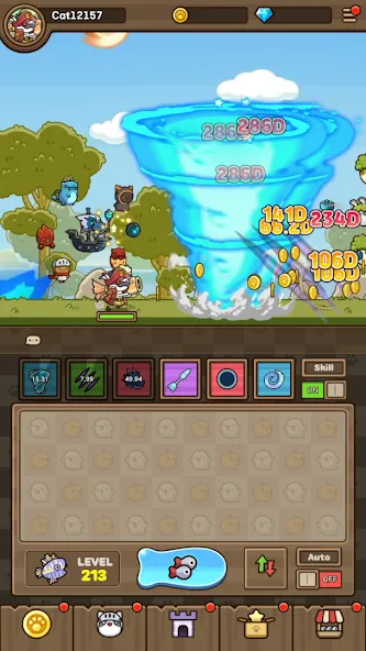 Cat Hero : Idle RPG [MOD: безлимитные деньги и алмазы] Screenshot 5