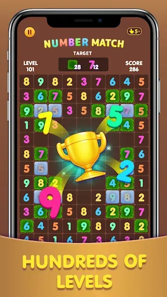 Number Match: Ten Crush Puzzle [MOD: безлимитные подсказки и отмены ходов] Screenshot 2