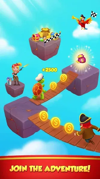 Coin Rush - Pirate GO! [MOD: безлимитные монеты и бонусы] Screenshot 2