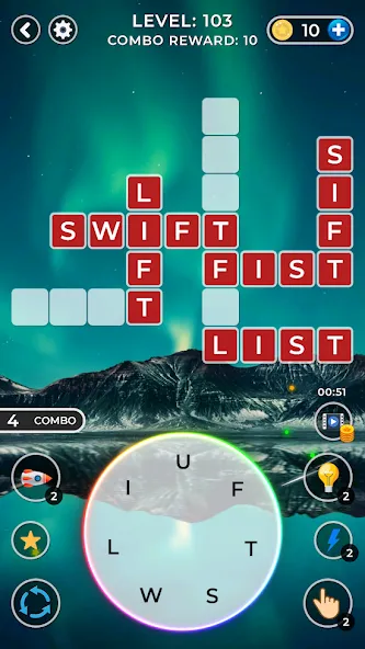 WOW4:Word Connect Offline Word [MOD: без рекламы и подсказки доступны] Screenshot 1