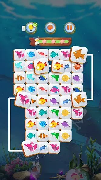 Mahjong Connect Fish World [MOD: безлимитные монеты и подсказки] Screenshot 1