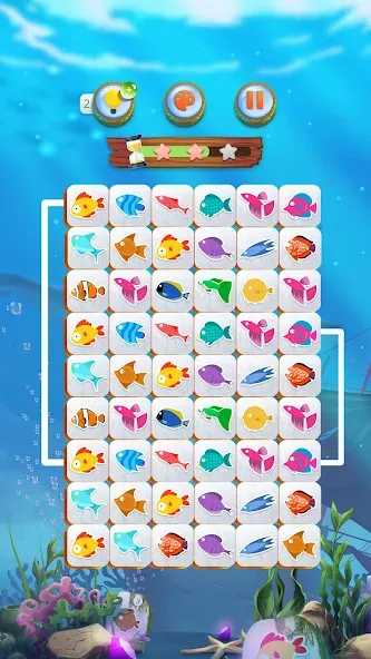 Mahjong Connect Fish World [MOD: безлимитные монеты и подсказки] Screenshot 2