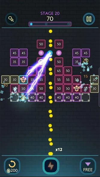 Neon bricks [MOD: неонные блоки и бесконечные жизни] Screenshot 2