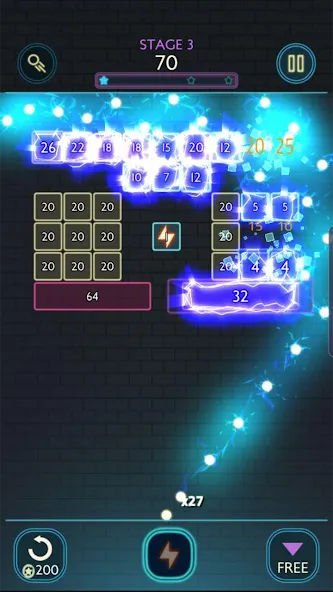 Neon bricks [MOD: неонные блоки и бесконечные жизни] Screenshot 3