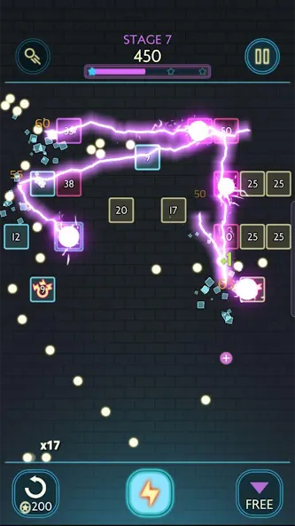Neon bricks [MOD: неонные блоки и бесконечные жизни] Screenshot 4
