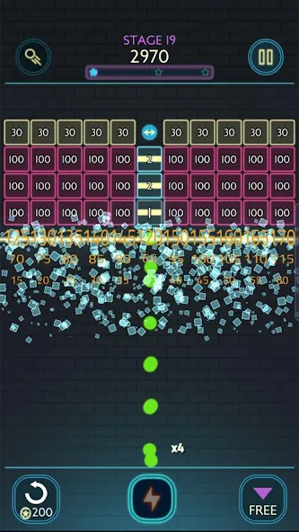 Neon bricks [MOD: неонные блоки и бесконечные жизни] Screenshot 5