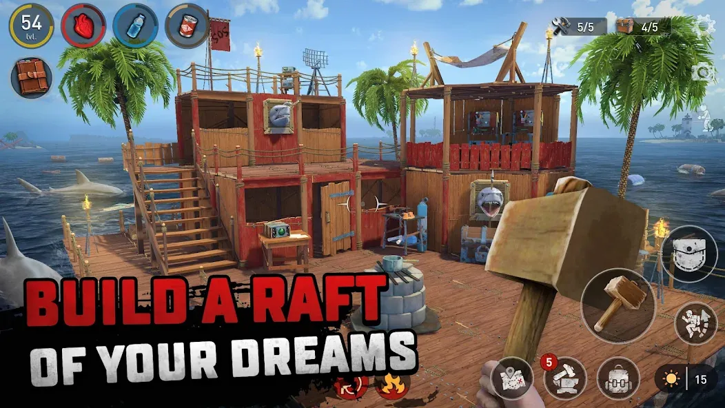 Raft® Survival - Ocean Nomad [MOD: безлимитные ресурсы и улучшенный крафт] Screenshot 5