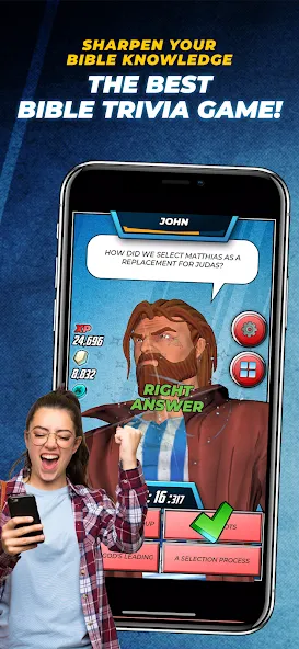 Bible Trivia Game: Heroes [MOD: открыты все вопросы и подсказки] Screenshot 1
