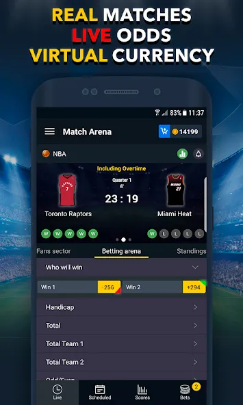 Sports Betting Game - BETUP [MOD: безлимитные ставки и высокий выигрыш] Screenshot 1