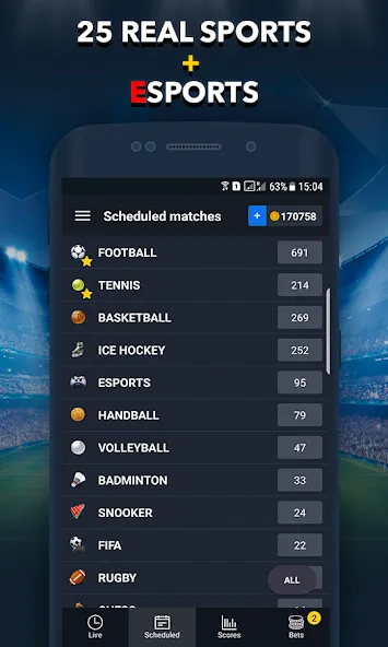 Sports Betting Game - BETUP [MOD: безлимитные ставки и высокий выигрыш] Screenshot 3