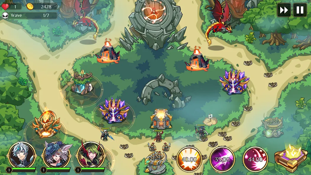 Kingdom War: Tower Defense TD [MOD: безлимитные ресурсы и все уровни] Screenshot 5