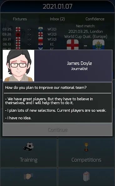 True Football National Manager [MOD: безлимитные деньги и все команды открыты] Screenshot 2