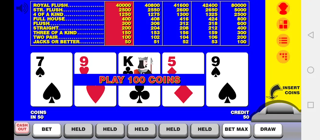 Video Poker with Double Up [MOD: безлимитные монеты и двойная ставка] Screenshot 1