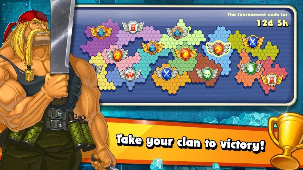 Jungle Heat: War of Clans [MOD: безлимитные ресурсы и алмазы] Screenshot 1