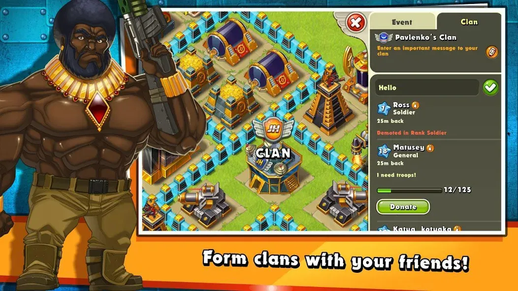 Jungle Heat: War of Clans [MOD: безлимитные ресурсы и алмазы] Screenshot 2