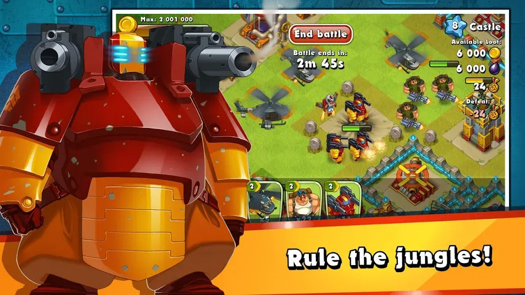 Jungle Heat: War of Clans [MOD: безлимитные ресурсы и алмазы] Screenshot 5