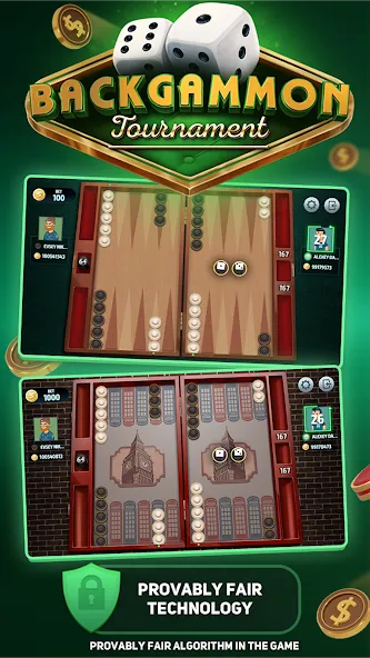 Backgammon Tournament [MOD: безлимитные монеты и все уровни] Screenshot 1