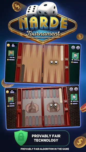 Narde Tournament [MOD: безлимитные монеты и все турниры] Screenshot 1