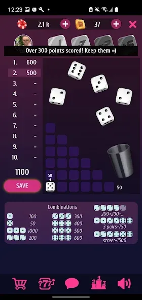 Farkle Pro - 10000 dice game [MOD: безлимитные броски и очки] Screenshot 2