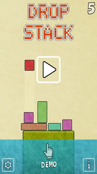 Drop Stack Block Stacking Game [MOD: без рекламы и бесконечные блоки] Screenshot 1