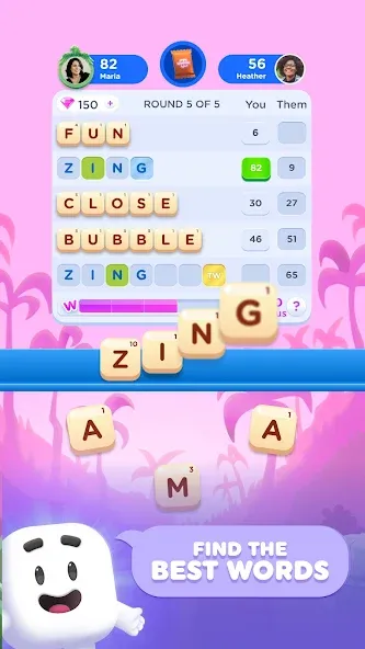 Wordzee! - Social Word Game [MOD: безлимитные подсказки и бонусы] Screenshot 1