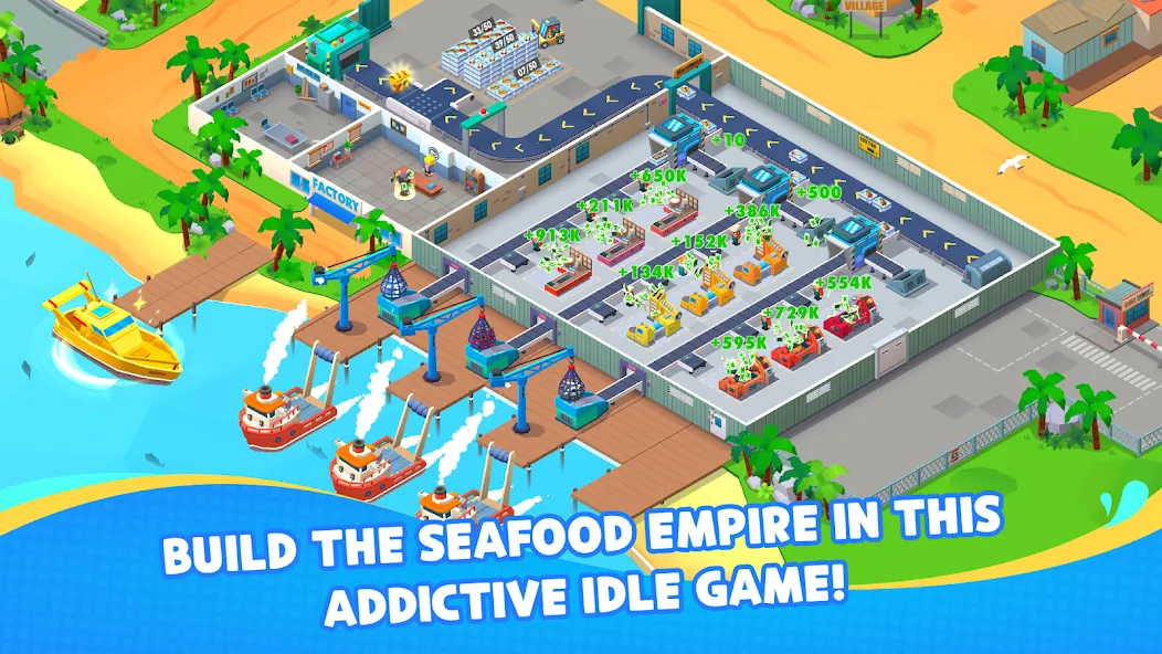 Seafood Inc - Tycoon, Idle [MOD: безлимитные деньги и ресурсы] Screenshot 1