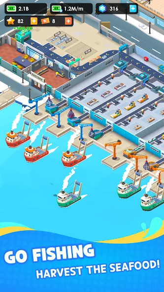 Seafood Inc - Tycoon, Idle [MOD: безлимитные деньги и ресурсы] Screenshot 2