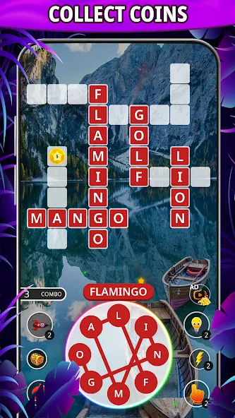 Word connect: word search game [MOD: безлимитные подсказки и монеты] Screenshot 2