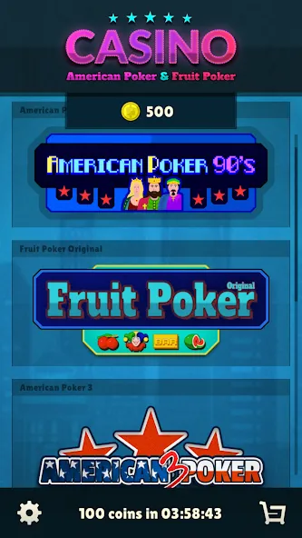 American Poker 90's Casino [MOD: безлимитные фишки и бонусы] Screenshot 1