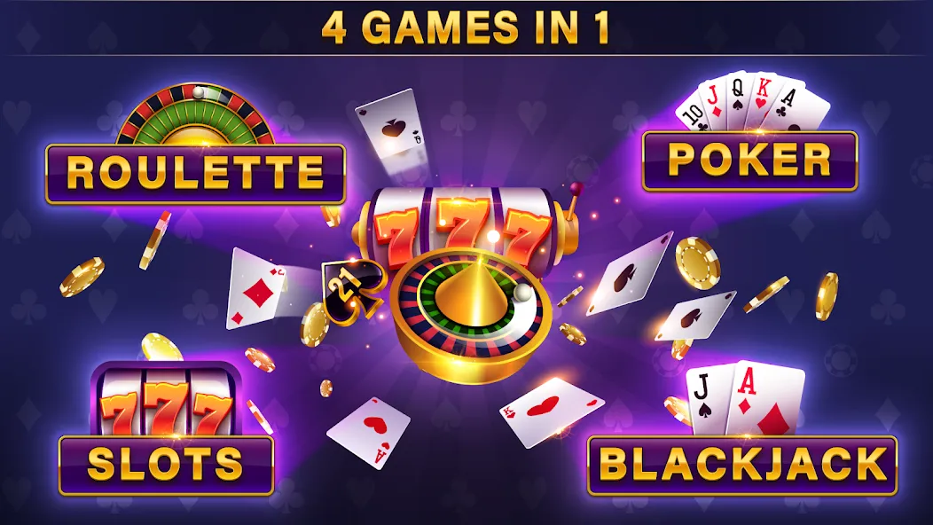 Casino All Star: Poker &amp; Slots [MOD: безлимитные фишки и бесплатные вращения] Screenshot 1
