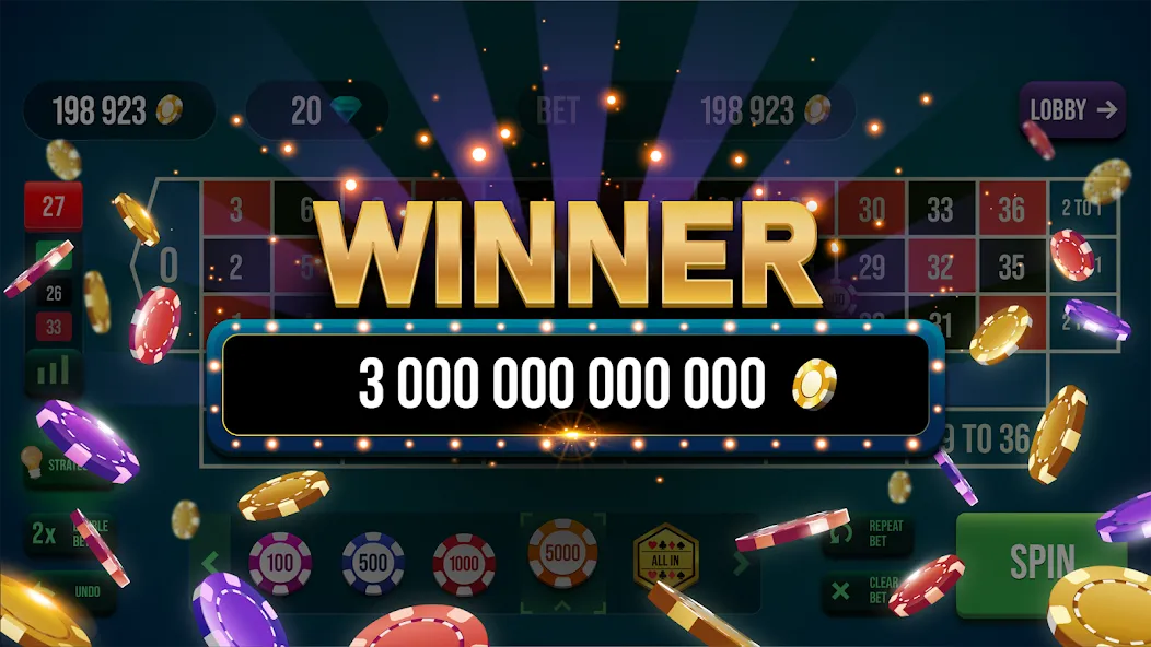 Roulette All Star: Casino Game [MOD: безлимитные фишки и открыты все столы] Screenshot 5