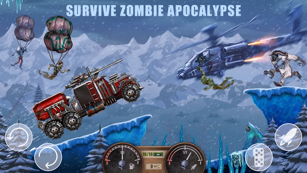 Zombie Hill Racing: Earn Climb [MOD: безлимитные деньги и топливо] Screenshot 2