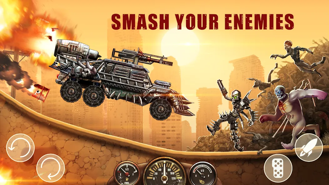 Zombie Hill Racing: Earn Climb [MOD: безлимитные деньги и топливо] Screenshot 3