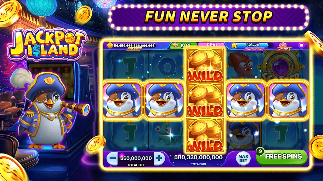 Jackpot Island - Slots Machine [MOD: безлимитные монеты и бонусы] Screenshot 4